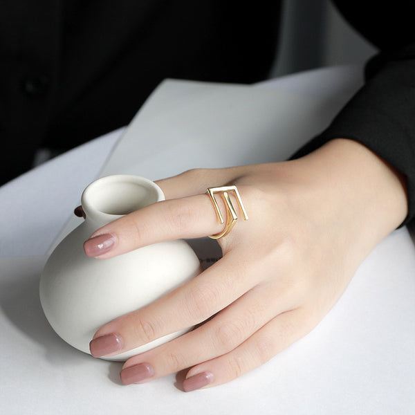 FJ0901 925 Sterling Silver Letter E Ring