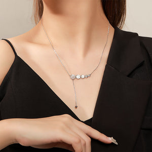 FX1172 925 Sterling Silver Round Bead Pendant Chain Necklace