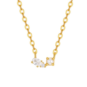 VFX0558 Shell Pearl CZ Pendant Necklace