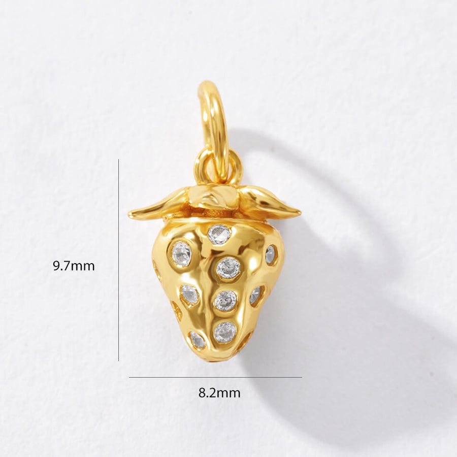 VFD0260 Dainty Jewelry Strawberry Necklace Charm Pendant