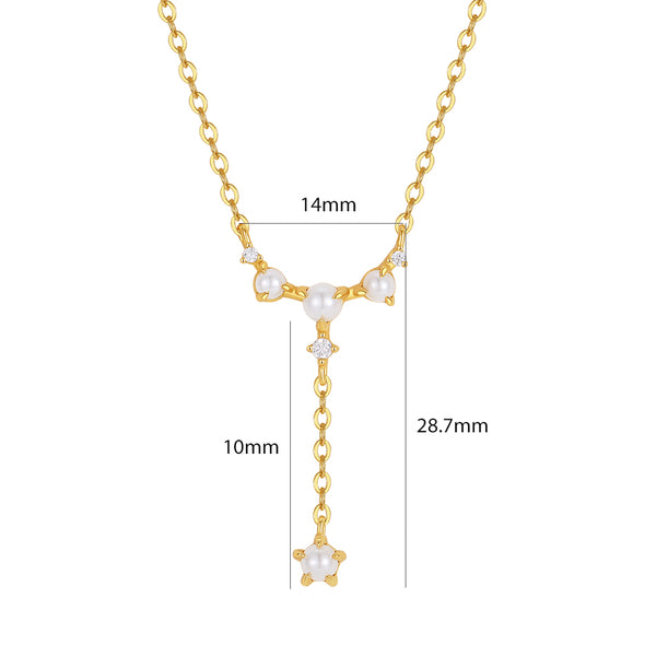 VFX0529 Y-shaped pearl and tassel necklace