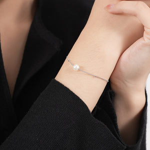 FS0330 925 Sterling Silver Simple Pearl Bracelet