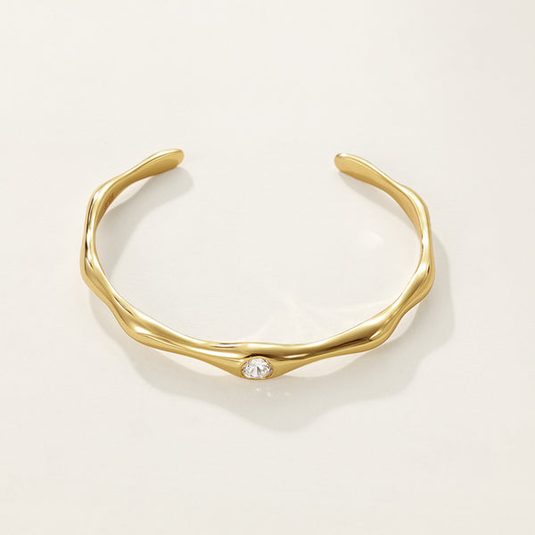 VFS0007 VFS0027 Curved CZ Open Bangle Bracelet