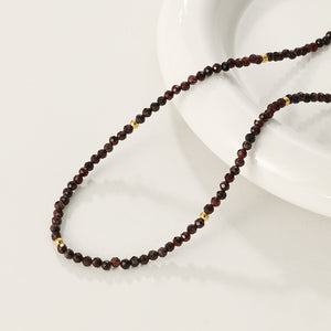 PN0084 925 Sterling Silver Black Crystal Gold Bead Necklace