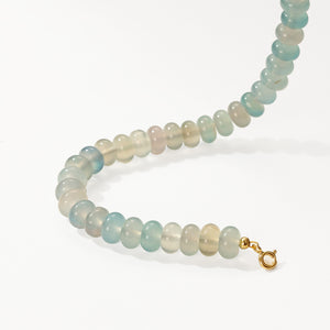 PB0150 Agate Blue Beads Bracelet