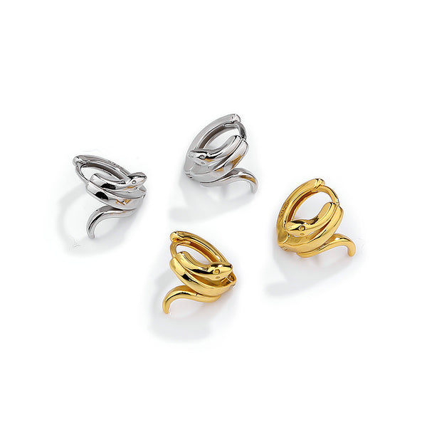 FE2548 925 Sterling Silver Dainty Boa Hoop Earring