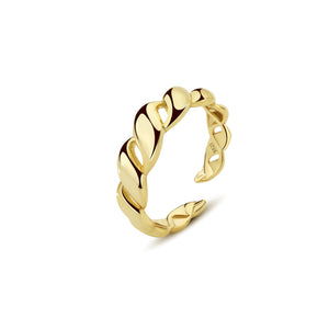 FJ1088 925 Sterling Silver Hollow Twisted Adjustable Ring