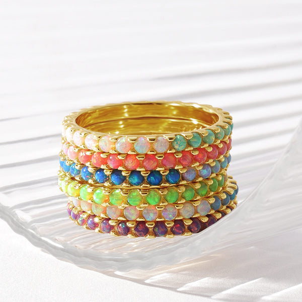VFJ0235 Green Gradient Opal Ring