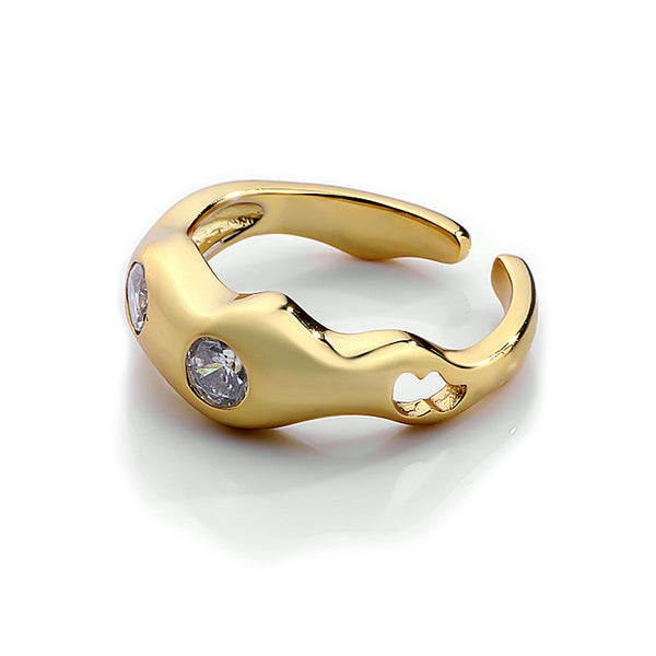 FJ0971 925 Sterling Silver Wave Genstone Ring