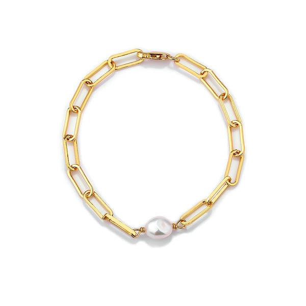 FS0348 925 Sterling Silver Baroque Pearl Bracelet