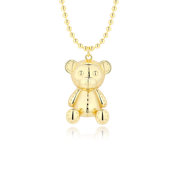 FX1037 925 Sterling Silver Cute Bear Pendant Necklaces