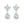 FE3010 925 Sterling Silver Clover Zircon Stud Earrings