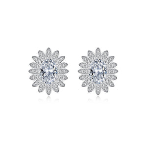 FE2985 925 Sterling Silver Chrysanthemum Stud Earring