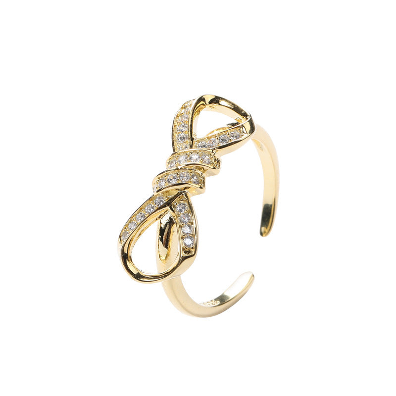 FJ0883 925 Sterling Silver Bow-knot Ring