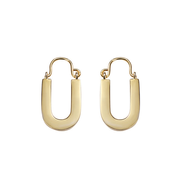 FE2553 925 Sterling Silver Geometry U Shape Hoop Earring