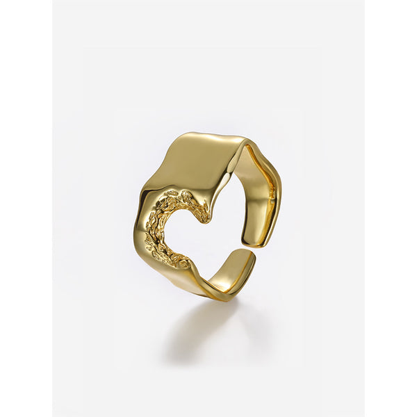 FJ1072 925 Sterling Silver Vintage Irregular Open Ring