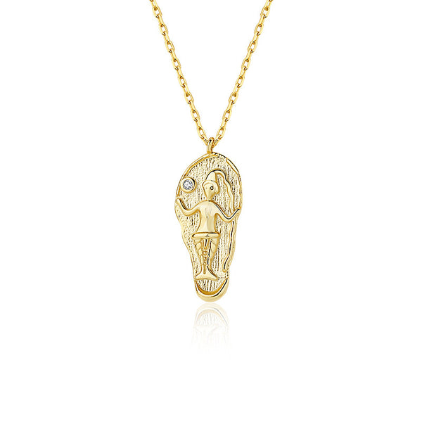 FX1088 Embossed Abstract Mermaid Necklace