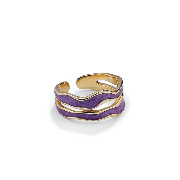 FJ0843 925 Sterling Silver Double Enamel Ring