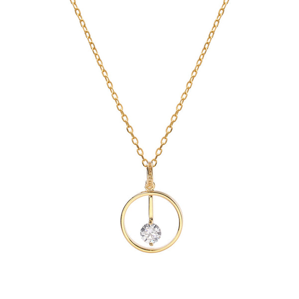 FX1171 925 Sterling Silver Circle Pendant Necklace