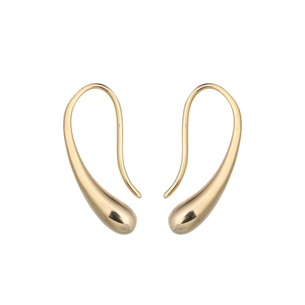 FE2554 925 Sterling Silver Dainty Water Drop Hoop Earring