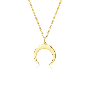 FX0961 925 Sterling Silver Moon Crescent Horns Pendant Necklaces