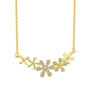 FX1234 925 Sterling Silver Flower Climber Necklace