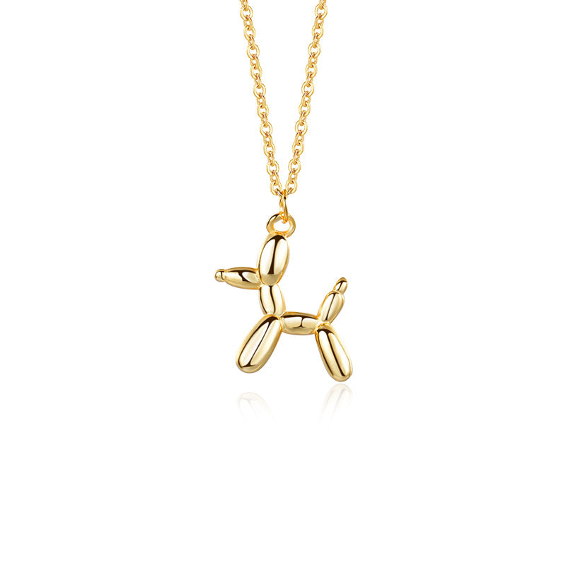 FX1137 925 Sterling Silver Cute Puppy Pendant Necklace