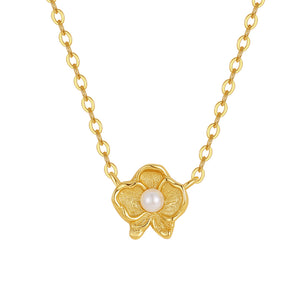 VFX0535 Phalaenopsis Flower Pearl Necklace