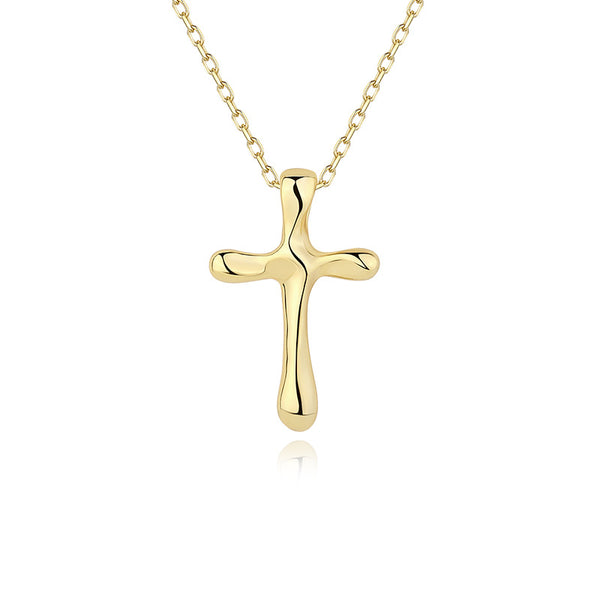 FX0970 925 Sterling Silver Cross Pendant Clavicle Necklaces