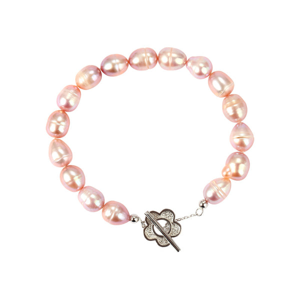 FS0361 925 Sterling Silver Vintage Baroque Pearl Bracelet