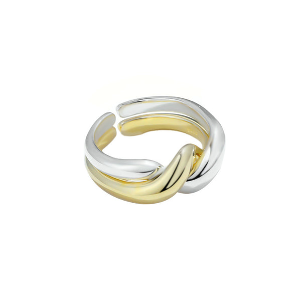 FJ0974 925 Sterling Silver Simple Wave Ring