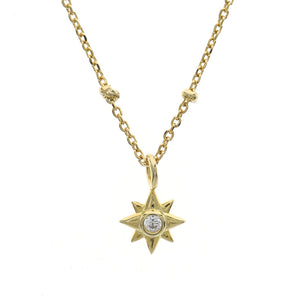 FX1164 925 Sterling Silver Eight-Pointed Star Pendant Necklace