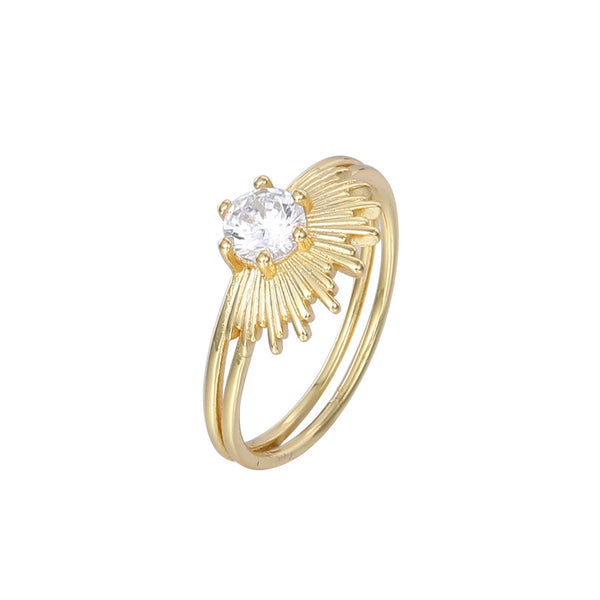 FJ0874 925 Sterling Silver Sunburst Ring