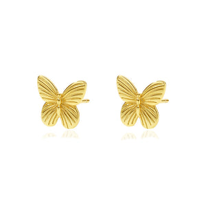 FE2708 925 Sterling Silver Fashion Butterfly Stud Earrings