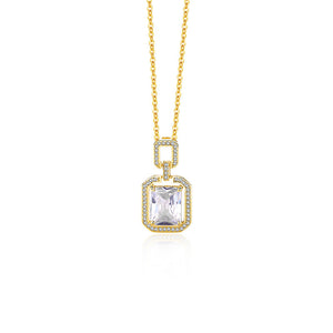 FX1247 925 Sterling Silver Interlocking Diamond Necklace