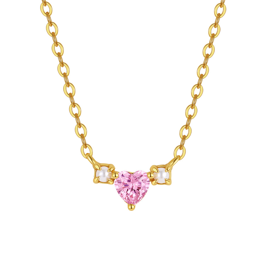 VFX0561 Pink Cubic Zirconia Pendant Necklace