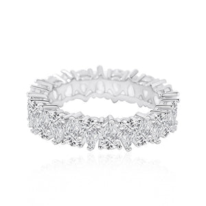FJ1132 925 Sterling Silver Luxury Crystal Diamond Ring