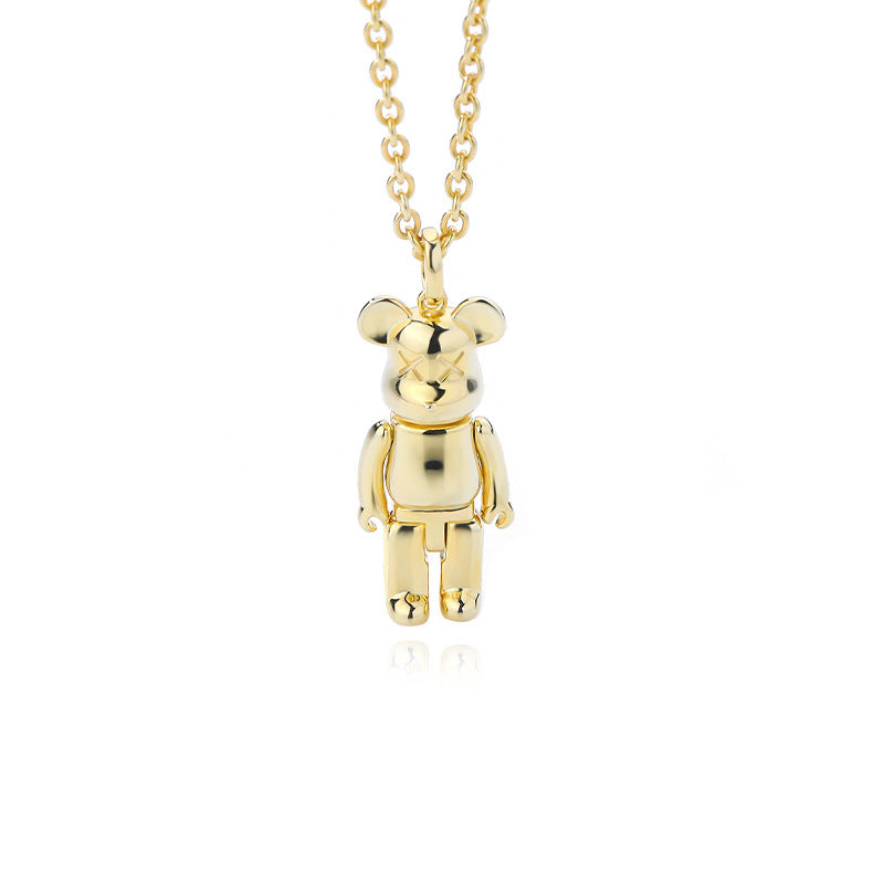FX1142 925 Sterling Silver Bear Pendant Necklace
