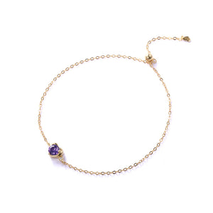 FS0385 925 Sterling Silver Purple Heart Zircon Bracelet