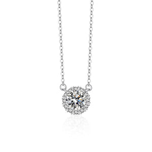 FX1246 925 Sterling Silver Sparkling Stone Pendant Necklace
