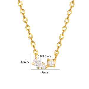 VFX0558 Shell Pearl CZ Pendant Necklace