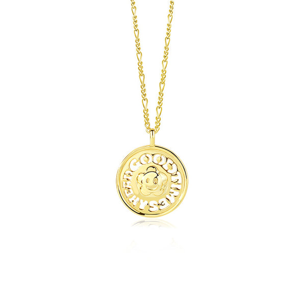 FX0974 925 Sterling Silver Cute Cartoon Smiling Face Sunflower Necklace