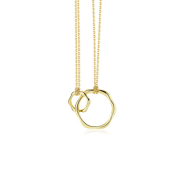 FX0985 925 Sterling Silver Interlocked Circle Pendant Necklaces