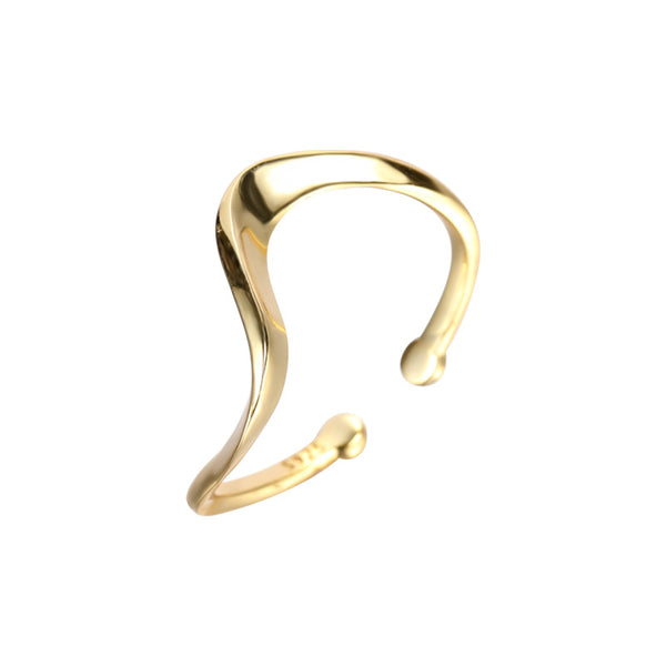 FJ0989 925 Sterling Silver Wavy Curve Ring