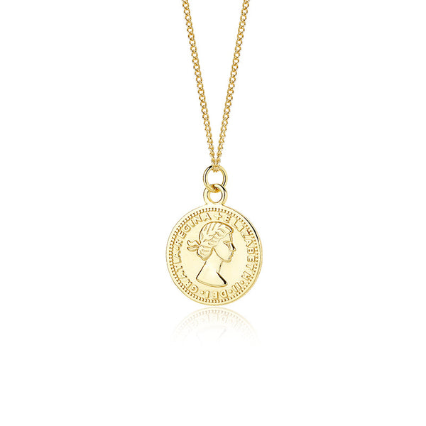 FX1110 925 Sterling Silver Vintage Roman Coin Necklace