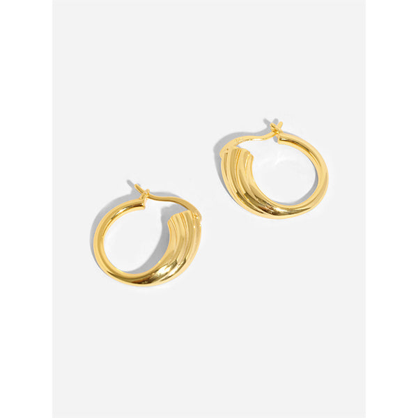 FE3045 925 Sterling Silver Bold Twisted Hoop Earring