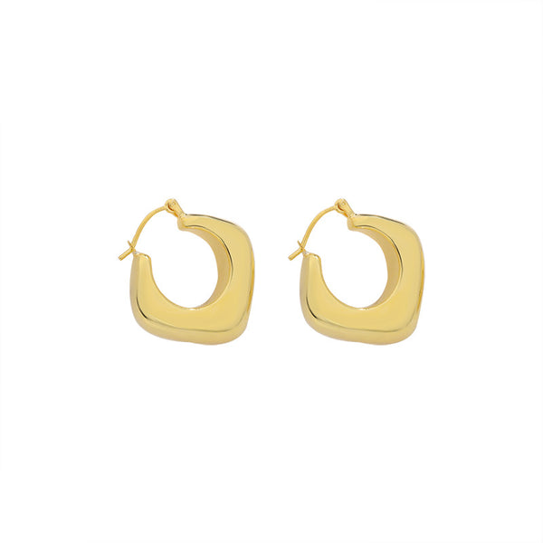 FE2545 925 Sterling Silver Dainty Glaze Metallic Hoop Earring