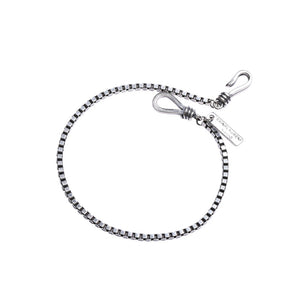 FS0383 925 Sterling Silver Vintage Distressed Chain Bracelet