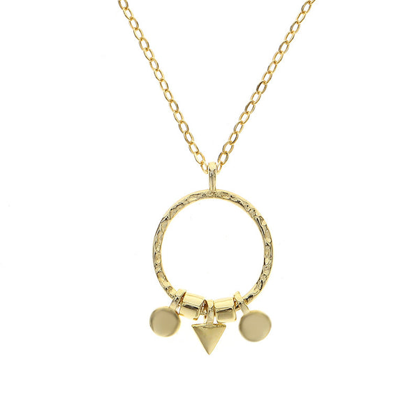 FX1046 925 Sterling Silver Geometric Circle Pendant Necklaces