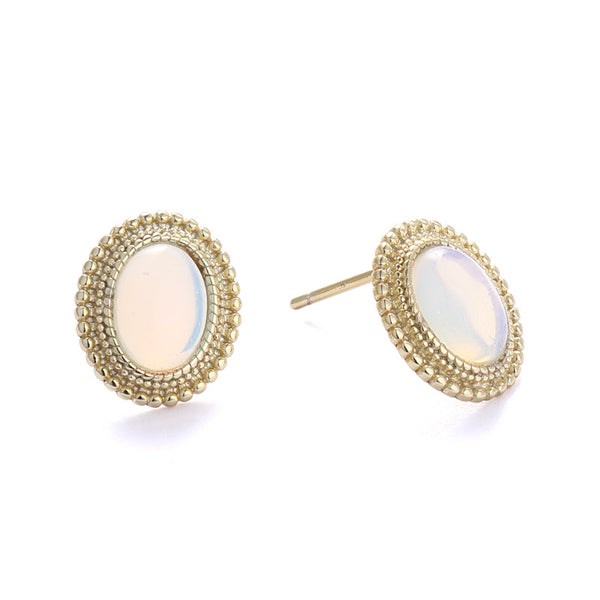 FE2638 925 Sterliang Silver Synthetic Glass Stud Earring